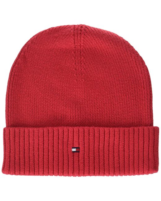 Tommy Hilfiger Cotton Beanie in Red for Men | Lyst