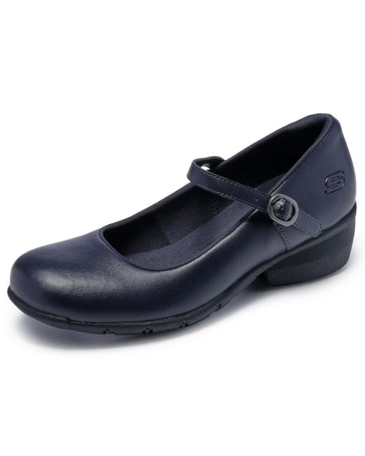 Skechers Blue Mary Jane Elsit Slip Resistant Health Care Professional Shoe