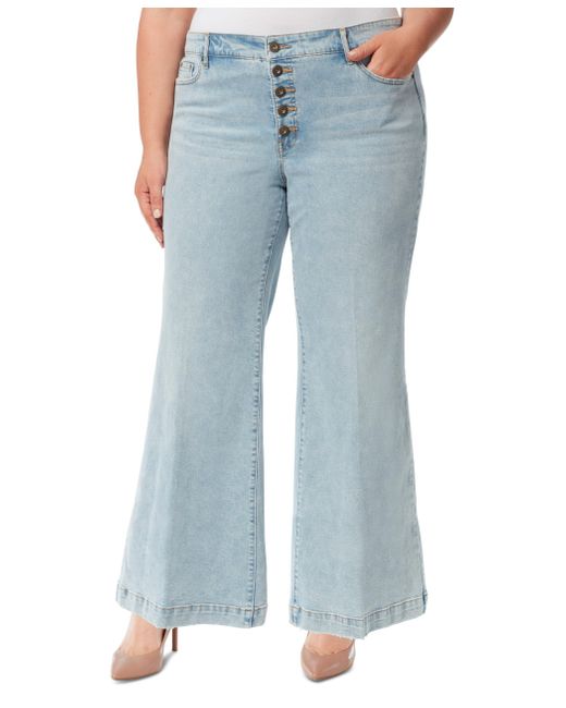 Jessica Simpson Blue Plus Size True Love Trouser Wide Leg Jean