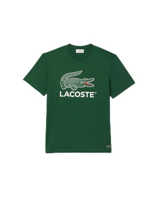 Lacoste Green Regular Fit Short Sleeve Crew Neck Tee Shirt W/large Croc Graphic On The Front Of The Chest for men
