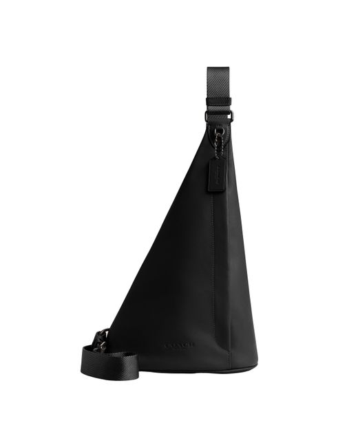 COACH Black Triangle Sling Bag for men