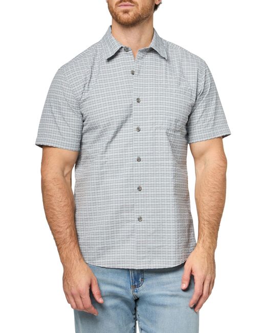 Eddie Bauer Short Sleeve Pack It Seersucker 2.0 Ltgray for men