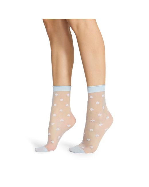 Steve Madden Natural 2pk Ditsy Floral Tulle Crew Socks