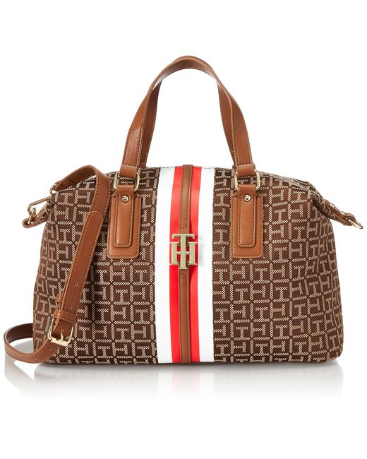 Tommy Hilfiger Red Jaden Satchel Crossbody Bag