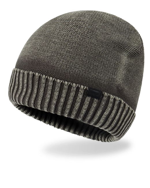 Levi's Gray Classic Warm Winter Knit Cap Fleece Lined For And Beanie Hat
