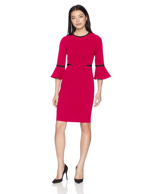 calvin klein pink bell sleeve dress