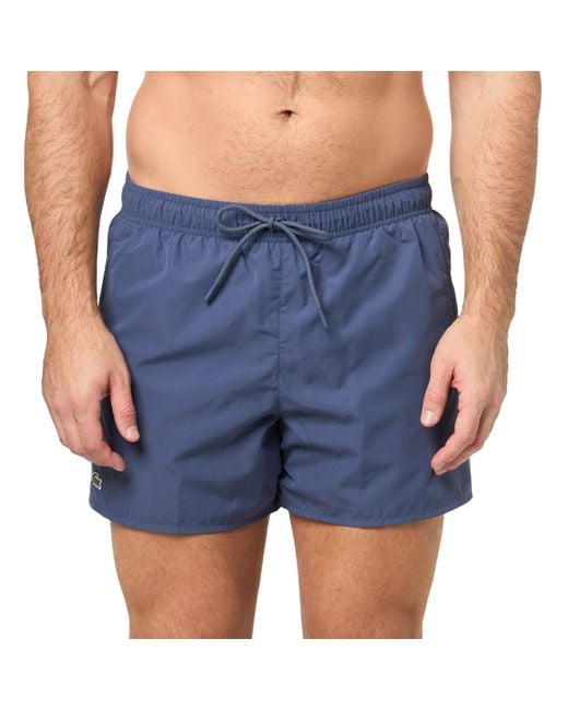 Lacoste Blue Lightweight Monochrome Swim Trunks for men