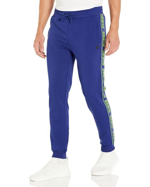 Guess Blue Eco Arlo Logo Tape Joggers for men