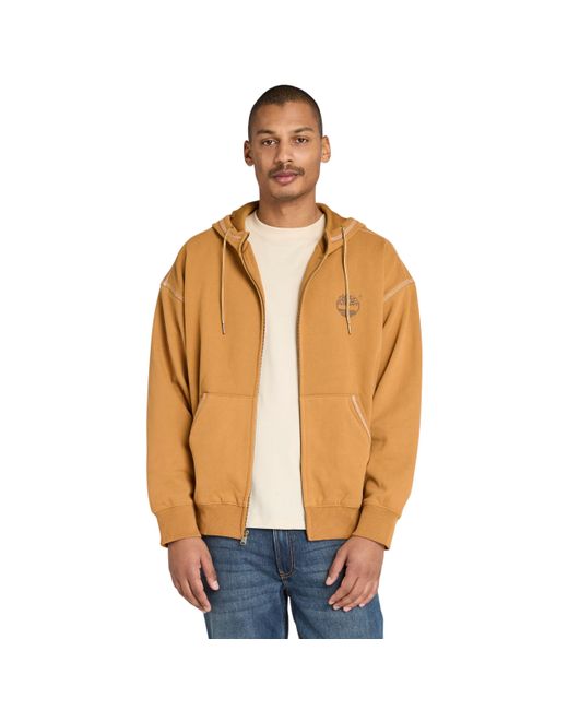 #10061 Full Zip Felpa con Cappuccio di Timberland in Orange da Uomo