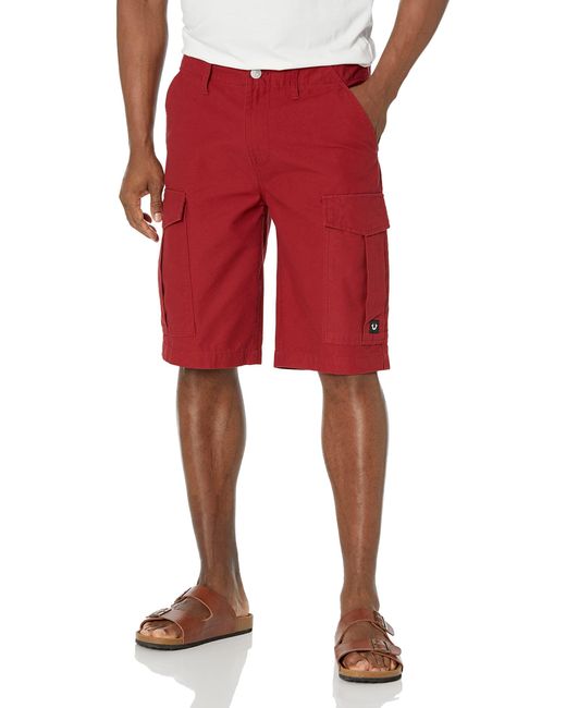 True Religion Red Sn Cargo Shorts for men