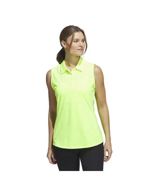 Adidas Green S Ultimate365 Solid Sleeveless Polo Shirt