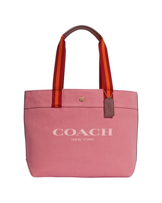 COACH Red Canvas Tote