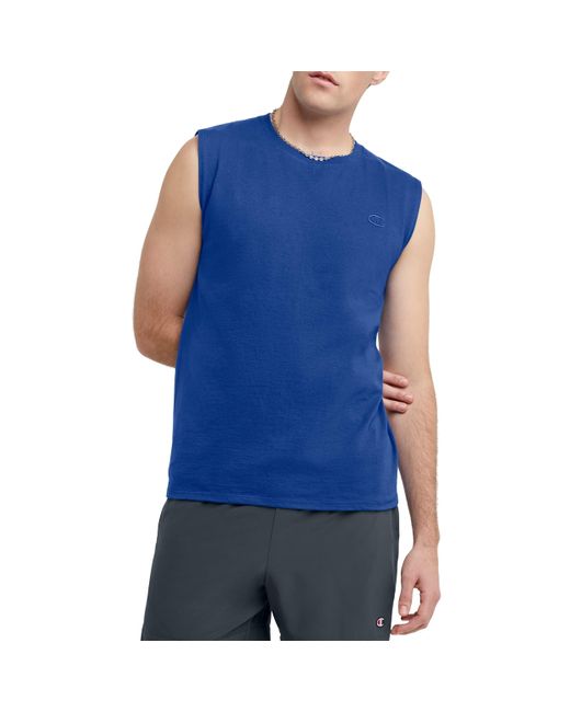 Champion Blue Mens Classic Jersey Muscle Tee Shirt for men