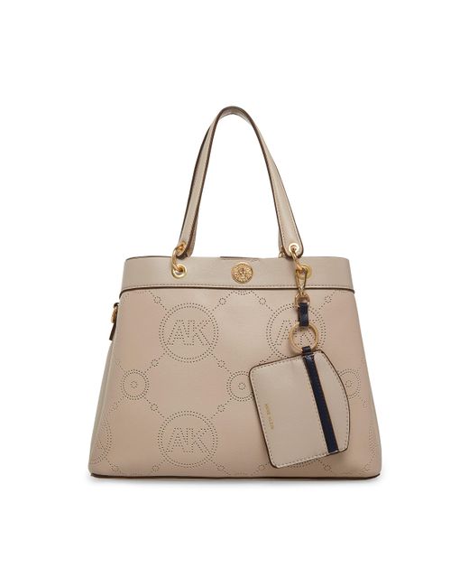 Anne Klein Synthetic Perf Ring Logo Satchel | Lyst