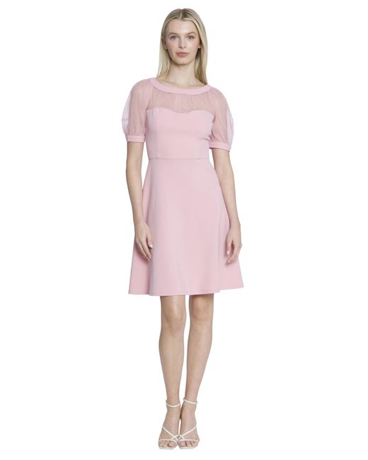 Maggy London Pink Illusion Dress Occasion Event Party Holiday Cocktail Guest Of Wedding