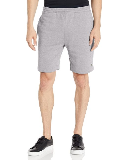 Lacoste Gray Organic Brushed Cotton Fleece Shorts for men