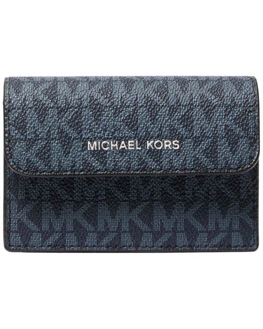 Michael Kors Blue Malone Accordian Card Case