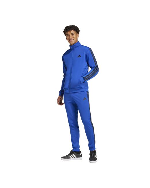 Adidas Blue S Basic 3-stripes Tricot Sportswear Tracksuit for men