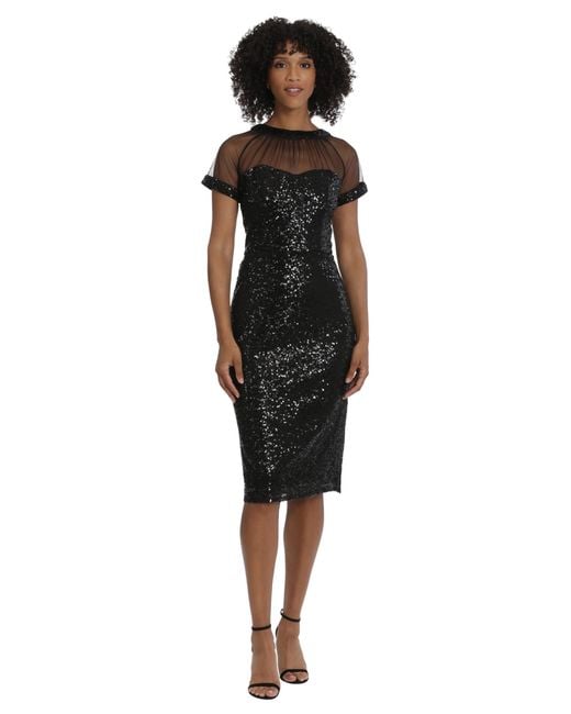 Maggy London Black Illusion Dress Occasion Event Party Holiday Cocktail