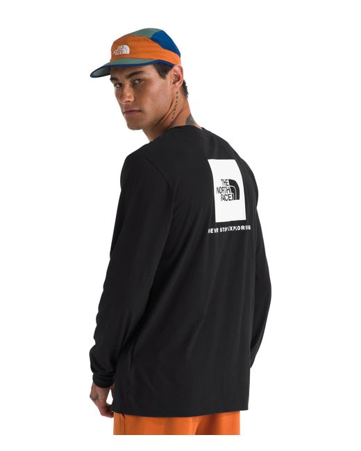 The North Face Black 's Core Box Long Sleeve Nse Tee | T-shirt With Ribbed Collar & Cuffs For Durability for men