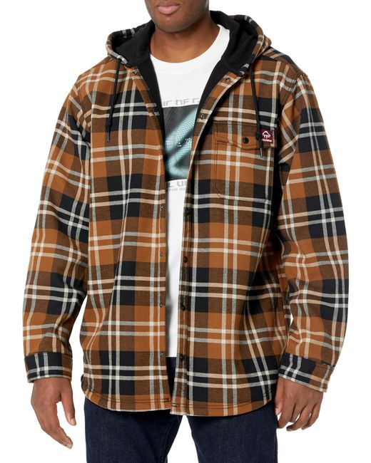 Wolverine Multicolor Big & Tall Bucksaw Hooded Flannel Shirt Jac for men