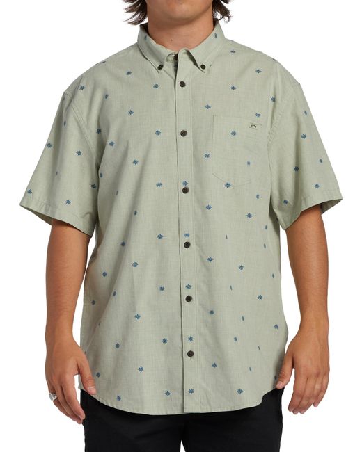 Billabong Gray All Day Jacquard Short Sleeve Woven for men