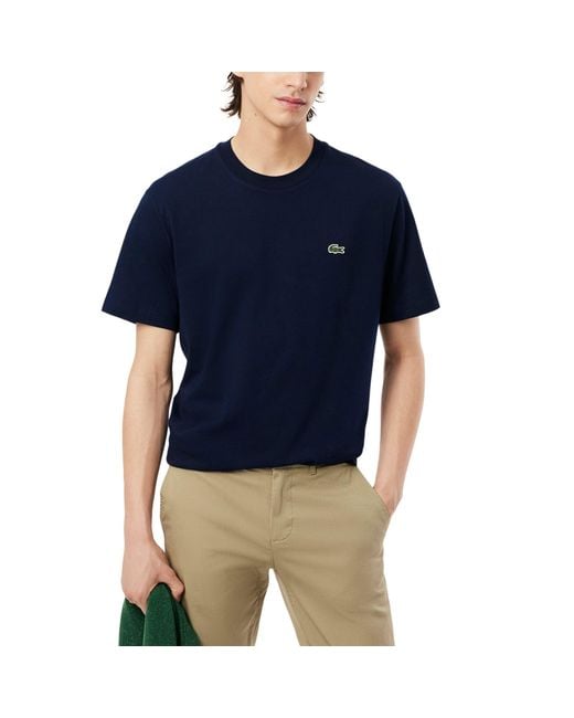 Lacoste Blue Classic Fit Cotton Jersey T-shirt for men