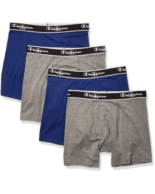 Champion Elite Xtemp Boxer Briefs 4pack in Blue/Grey (Blue) for Men
