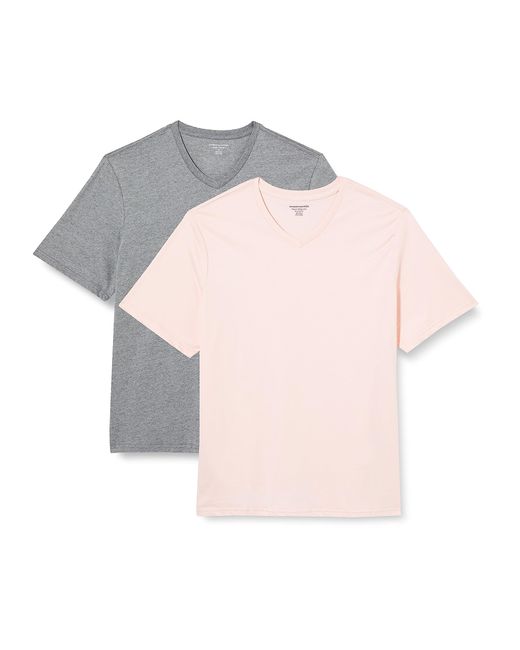 T-shirt à manches courtes et col en V Amazon Essentials pour homme en coloris Pink