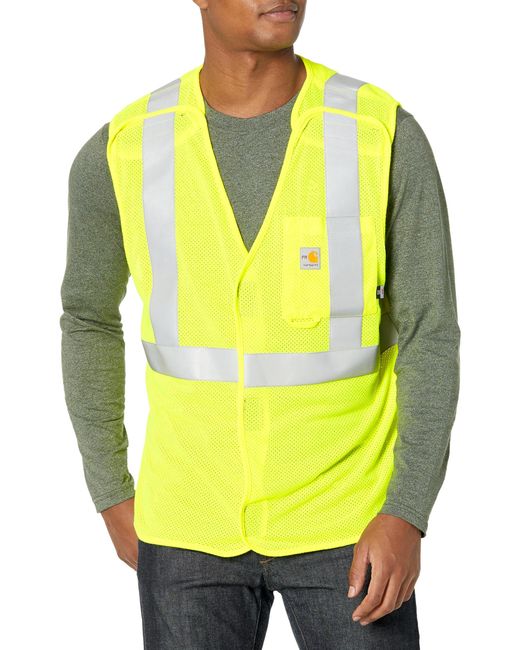 Carhartt Yellow Flame Resistant High-visibility Mesh Class 2 Vest for men