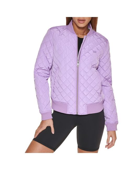 Levi's Denim Diamond Quilted Bomber Jacket in Purple Lyst