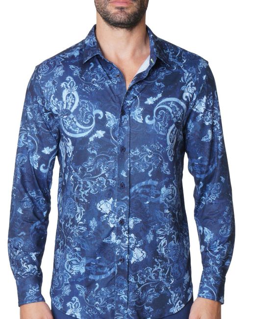 Robert Graham Blue 's Catalano Long-sleeve Button-down Shirt for men