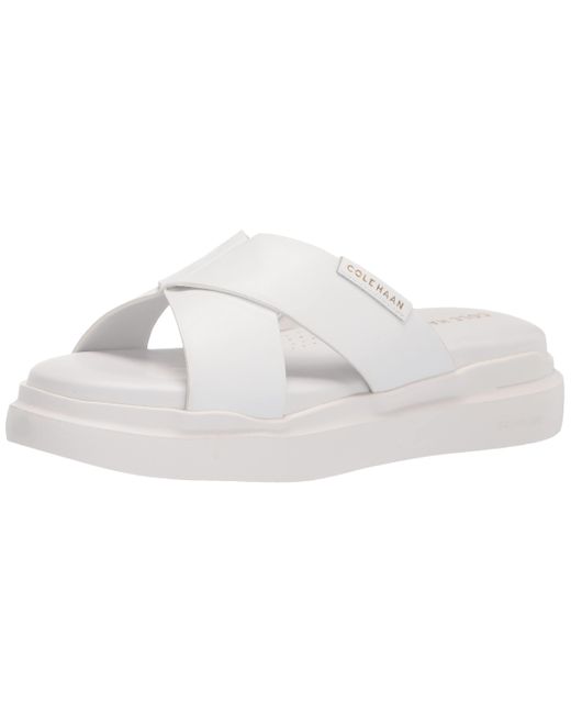 Cole Haan Grandpro Rally Criss Cross Slide Sandal in White | Lyst