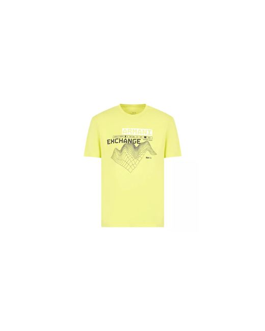 Emporio Armani Yellow A | X Armani Exchange Regular Fit Cotton Digital Graphic Logo Tee for men