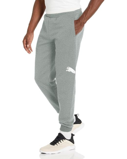 PUMA Gray Essentials+ Logo Lab Holiday Sweatpants for men