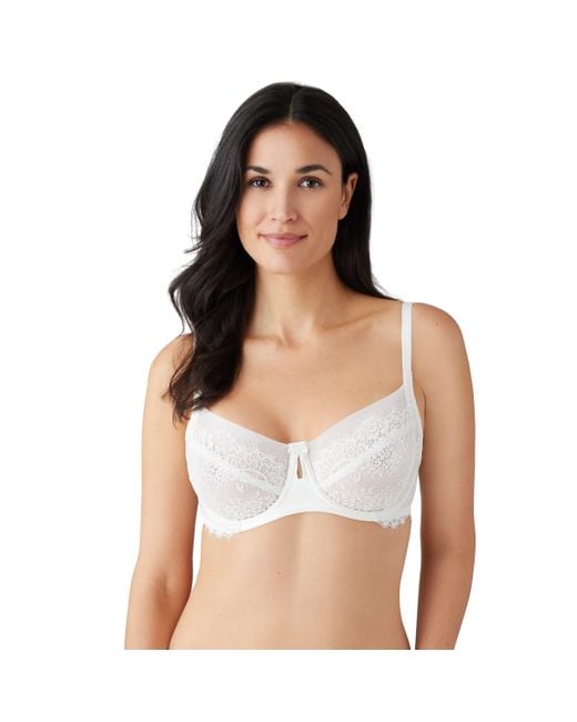 Wacoal White Center Stage Lace Unlined Underwire Bra