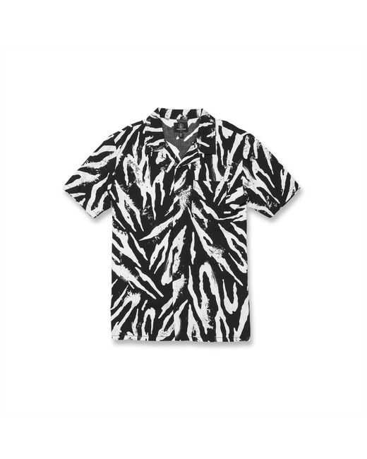 Volcom Black Regular Party Animals Short Sleeve Printed Shirt for men