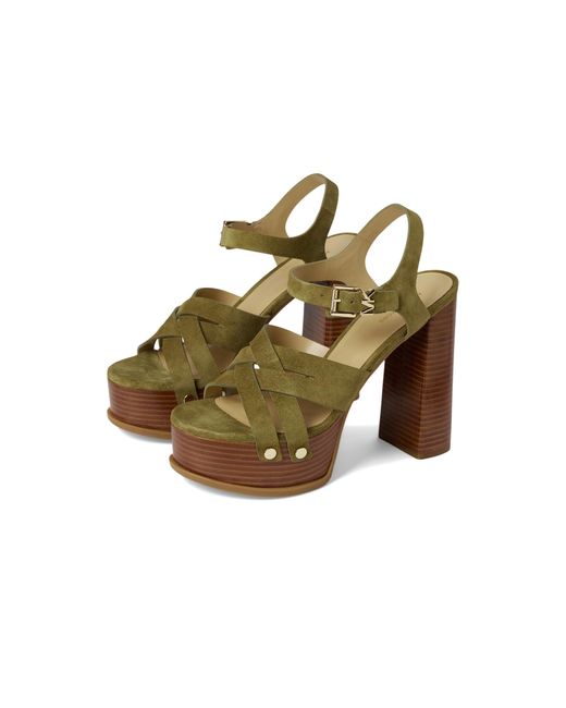 MICHAEL Michael Kors Nora Platform Sandal Wedge Shoes, Leather