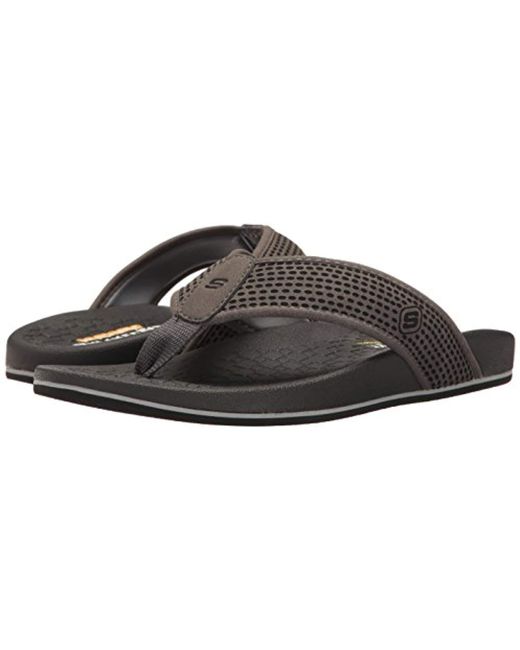 Skechers Pelem Emiro Flip Flop in Charcoal (Gray) for Men - Save 53% - Lyst