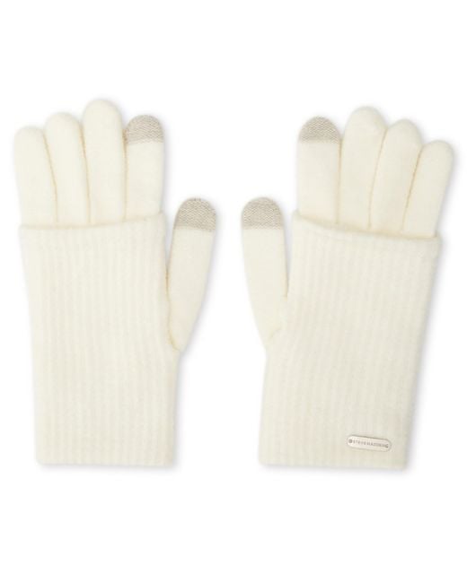Steve Madden White S Knitlong Cuff Magic Gloves