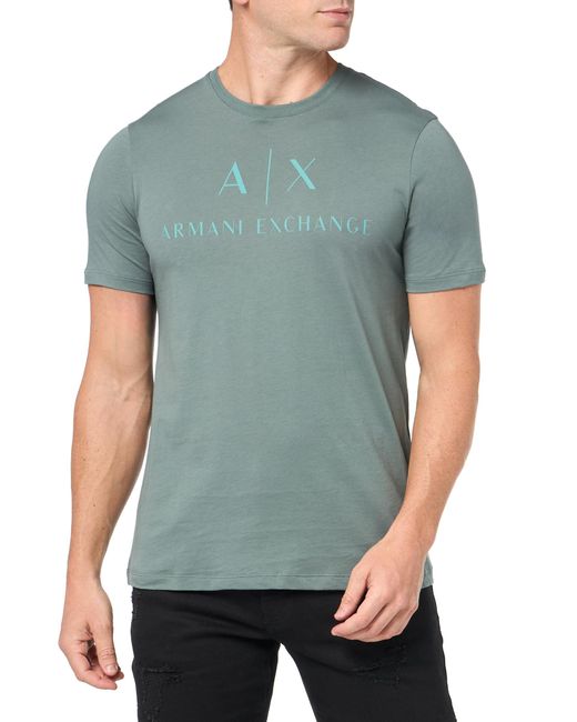 Emporio Armani Green A | X Armani Exchange Slim Fit Cotton Jersey Classic Logo Tee for men