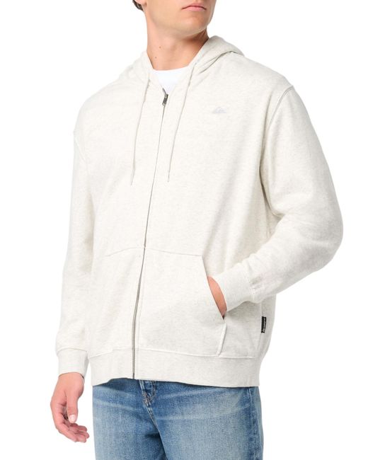 Quiksilver White Salt Water Zip Hoodie Sweatshirt Hooded for men