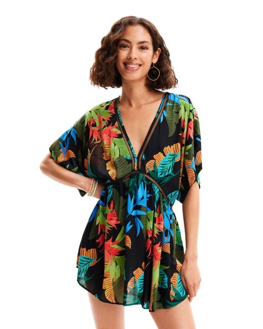 Swim_Top Tropical Party Bikini de Desigual de color Negro Lyst