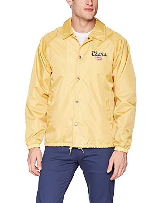 Brixton Synthetic Coors Banquet Windbreaker Jacket in Yellow for Men