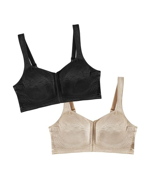 Playtex 18 Hour Extra Back Support Front Close Wireless Bra Use52e