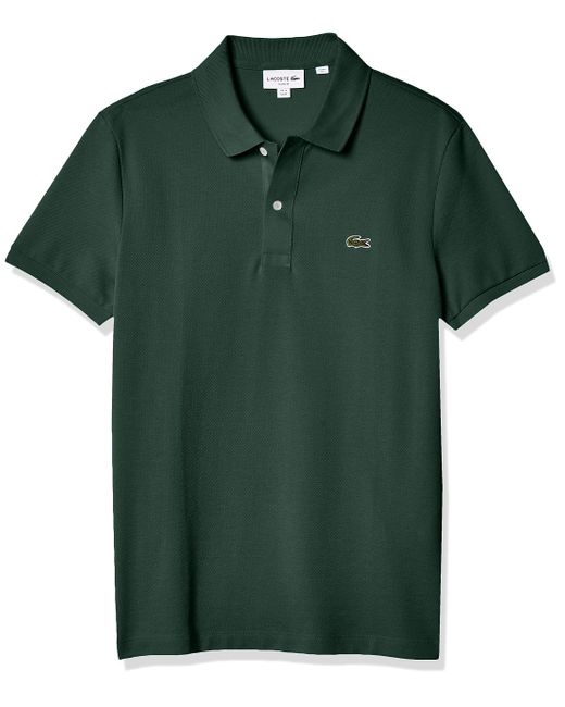 Lacoste Green Classic Pique Slim Fit Short Sleeve Polo Shirt for men