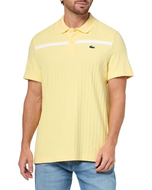 Lacoste Yellow Sport Ultra Dry Badge Accent Tennis Heritage Polo Shirt for men