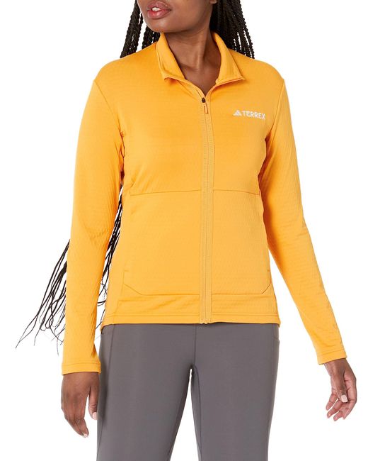 Adidas Yellow Standard Terrex Multi Light Fleece Full Zip Jacket