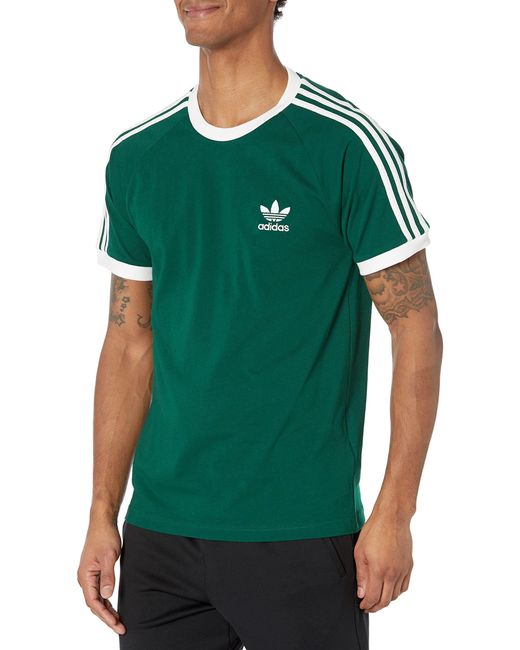 adidas Originals Adicolor Classics 3-stripes T-shirt in Green for Men | Lyst
