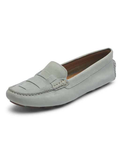 Rockport Gray Bayview Woven Moccasin